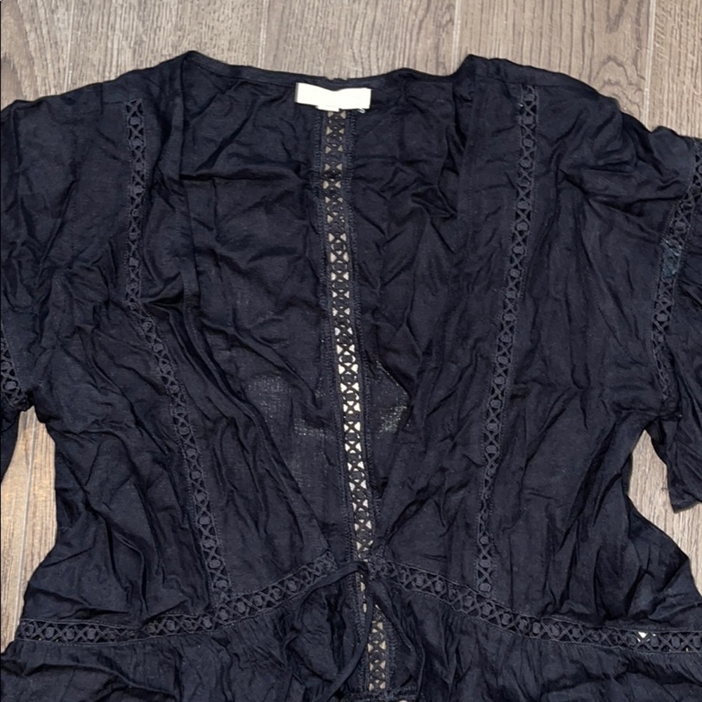 Boho Tie front crochet top small